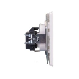 Розетка 1-м СП ROUND MIELE 16А с заземл. защ. шторки перламутр Kranz KR-78-0701-1