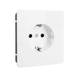 Розетка 1-м СП ROUND MIELE 16А с заземл. защ. шторки перламутр Kranz KR-78-0701-1