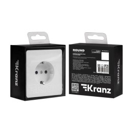 Розетка 1-м СП ROUND MIELE 16А с заземл. защ. шторки перламутр Kranz KR-78-0701-1