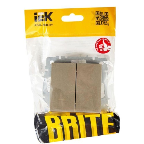 Выключатель жалюзи СП BRITE ВС10-1-5-БрШ 10А механизм шампань IEK BR-V15-0-10-K37