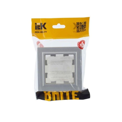 Рамка 1-м IP44 BRITE РУ-1-БрА-44 алюм. IEK BR-M12-44-K47