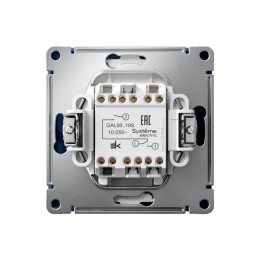 Выключатель для жалюзи 2-кл. ArtGallery 2х (сх. 4) 10А быстрозажим. клем. механизм аквамарин SE GAL0