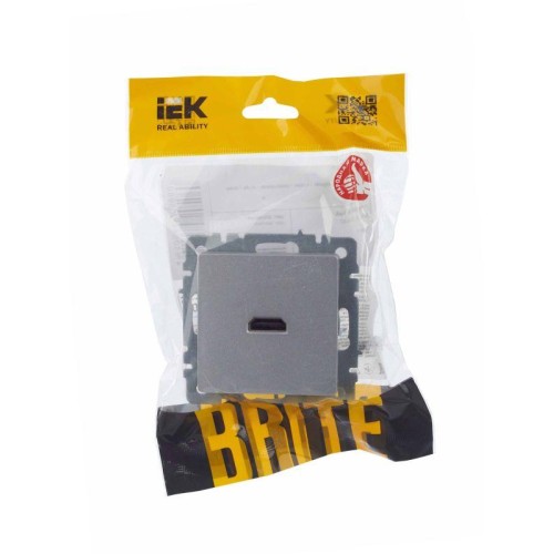 Розетка СП BRITE HDMI РHDMI-0-БрА механизм алюм. IEK BR-H10-K47