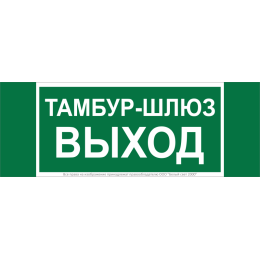 Знак безопасности NPU-3413.E42 "Тамбур-шлюз выход" Белый свет a19183
