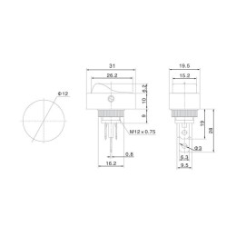 Выключатель клавишный 12В 30А (3с) ON-OFF черн. ОВАЛ LED подсветка син. (RWB-523 ASW-20D) Rexant 36-