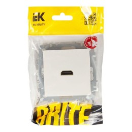 Розетка СП BRITE HDMI РHDMI-0-БрБ механизм бел. IEK BR-H10-K01