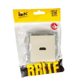 Розетка СП BRITE HDMI РHDMI-0-БрКр механизм беж. IEK BR-H10-K10