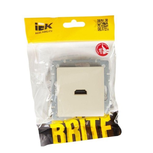 Розетка СП BRITE HDMI РHDMI-0-БрКр механизм беж. IEK BR-H10-K10