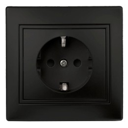 Розетка 1-м СП 2мод. Plano 1-202-05 16А IP20 250В 2P+E Schuko антрацит Intro Б0053881