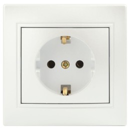 Розетка 1-м СП Plano 1-202-06 16А IP20 250В 2P+E Schuko перламутр Intro Б0053883