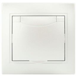 Розетка 1-м СП Plano 1-203-06 16А IP20 250В 2P+E Schuko защ. крышка перламутр Intro Б0053898