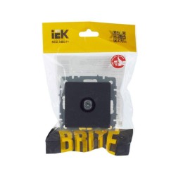 Розетка телевизионная проходная TV СП Brite РТВ10-0-БрГ механизм графит IEK BR-A10-P-K53