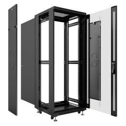 Шкаф монтажный телекоммуникационный напольный SH-05C-22U60/60-BK 19дюйм 22U 600х600х1166мм (ШхГхВ) д