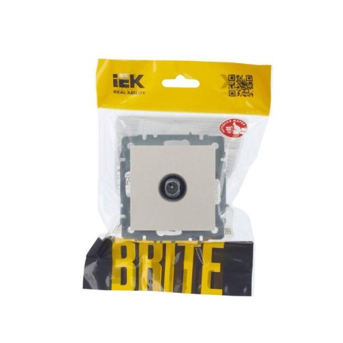 Розетка телевизионная проходная TV СП Brite РТВ10-0-БрЖ механизм жемчуж. IEK BR-A10-P-K36