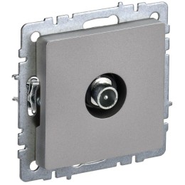 Розетка телевизионная проходная TV СП Brite РТВ10-0-БрС механизм сталь IEK BR-A10-P-K46