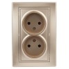 Розетка 2-м СП Plano 1-204-04 16А IP20 250В 2х2P шампань Intro Б0053909