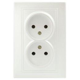 Розетка 2-м СП Plano 1-204-06 16А IP20 250В 2х2P перламутр Intro Б0053912