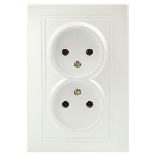 Розетка 2-м СП Plano 1-204-06 16А IP20 250В 2х2P перламутр Intro Б0053912