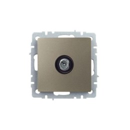 Розетка телевизионная проходная TV СП Brite РТВ10-0-БрШ механизм шампань IEK BR-A10-P-K37