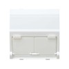 Адаптер на 2 RJ45(12) коннектора наклонный широкий Simon27 бел. 27086-35