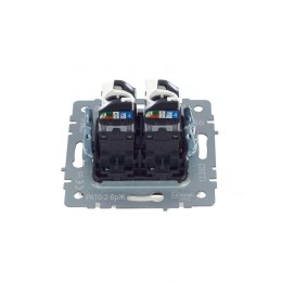 Розетка компьютерная двойн. СП RJ45 кат.5E BRITE РК10-2-БрЖ механизм жемчуж. IEK BR-K20-1-K36