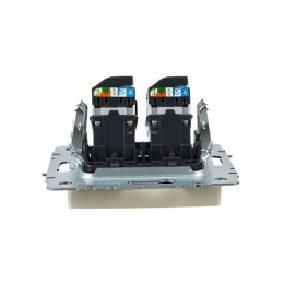 Розетка компьютерная двойн. СП RJ45 кат.5E BRITE РК10-2-БрКр механизм беж. IEK BR-K20-1-K10