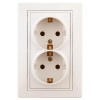 Розетка 2-м СП Plano 1-205-02 16А IP20 250В 2х2P+E Schuko сл. кость Intro Б0053916