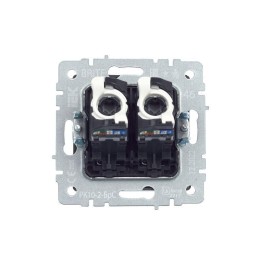 Розетка компьютерная двойн. СП RJ45 кат.5E BRITE РК10-2-БрС механизм сталь IEK BR-K20-1-K46