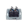 Розетка компьютерная двойн. СП RJ45 кат.5E BRITE РК10-2-БрС механизм сталь IEK BR-K20-1-K46