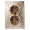 Розетка 2-м СП Plano 1-205-04 16А IP20 250В 2х2P+E Schuko шампань Intro Б0053918