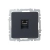Розетка компьютерная СП RJ45 кат.5E BRITE РК10-БрГ механизм графит IEK BR-K10-1-K53