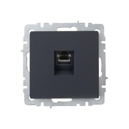 Розетка компьютерная СП RJ45 кат.5E BRITE РК10-БрГ механизм графит IEK BR-K10-1-K53