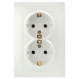 Розетка 2-м СП Plano 1-205-06 16А IP20 250В 2х2P+E Schuko перламутр Intro Б0053920