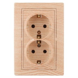 Розетка 2-м СП Plano 1-205-11 16А IP20 250В 2P+E Schuko сосна Intro Б0053922