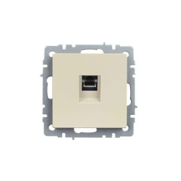 Розетка компьютерная СП RJ45 кат.5E BRITE РК10-БрКр механизм беж. IEK BR-K10-1-K10