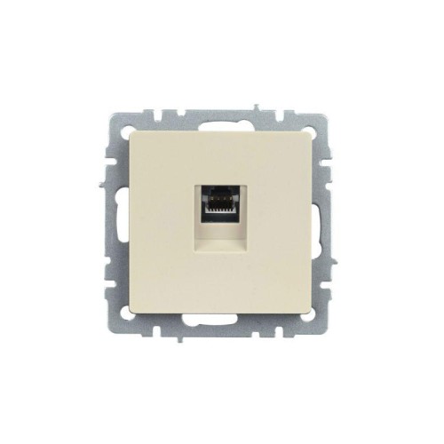 Розетка компьютерная СП RJ45 кат.5E BRITE РК10-БрКр механизм беж. IEK BR-K10-1-K10