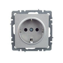 Розетка BRITE РС11-1-0-БрА 16А с заземл. без защ. шторки механизм алюм. IEK BR-R11-16-K47