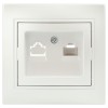 Розетка компьютерная 1-м СП Plano 1-303-06 RJ45 IP20 перламутр Intro Б0053987