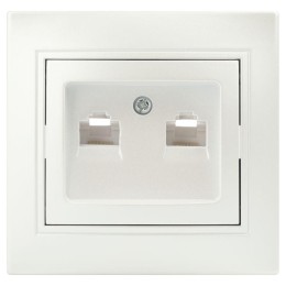 Розетка компьютерная 2-м СП Plano 1-304-06 RJ45 перламутр Intro Б0053988