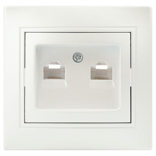 Розетка компьютерная 2-м СП Plano 1-304-06 RJ45 перламутр Intro Б0053988