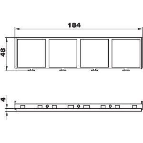 Рамка Modul45 монтажная для розетки MT45V 4 OBO 7408670