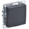 Розетка BRITE РСбш10-3-БрГ 16А IP20 с заземл. защ. шторки с крышкой механизм графит IEK BR-R16-16-K5