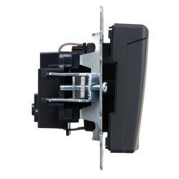 Розетка BRITE РСбш10-3-БрГ 16А IP20 с заземл. защ. шторки с крышкой механизм графит IEK BR-R16-16-K5