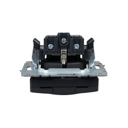 Розетка BRITE РСбш10-3-БрГ 16А IP20 с заземл. защ. шторки с крышкой механизм графит IEK BR-R16-16-K5