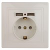 Розетка 1-м СП Plano 1-410-02 16А IP20 + 2хUSB сл. кость Intro Б0053943