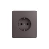 Розетка 1-м СП ROUND MIELE 16А с заземл. защ. шторки титан Kranz KR-78-0701-2