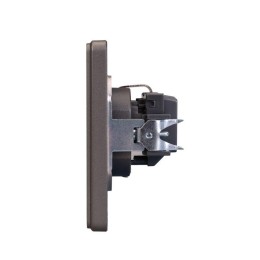 Розетка 1-м СП ROUND MIELE 16А с заземл. защ. шторки титан Kranz KR-78-0701-2