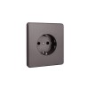 Розетка 1-м СП ROUND MIELE 16А с заземл. защ. шторки титан Kranz KR-78-0701-2