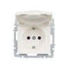 Розетка BRITE РСбш10-3-БрЖ 16А IP20 с заземл. защ. шторки с крышкой механизм жемчуж. IEK BR-R16-16-K