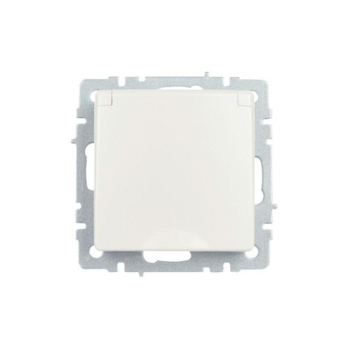 Розетка BRITE РСбш10-3-БрЖ 16А IP20 с заземл. защ. шторки с крышкой механизм жемчуж. IEK BR-R16-16-K